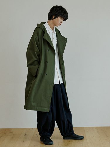 Unisex Trench Hooded Coat_Khaki - malen - Modalova