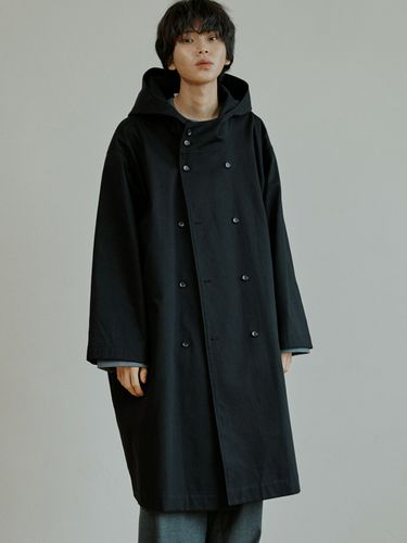 Unisex Trench Hooded Coat_Black - malen - Modalova