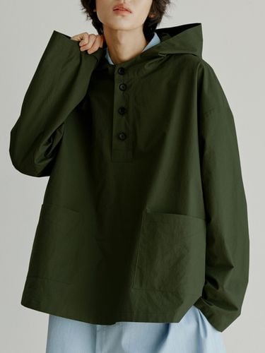 Unisex Cotton Hood Anorak _ Khaki - malen - Modalova