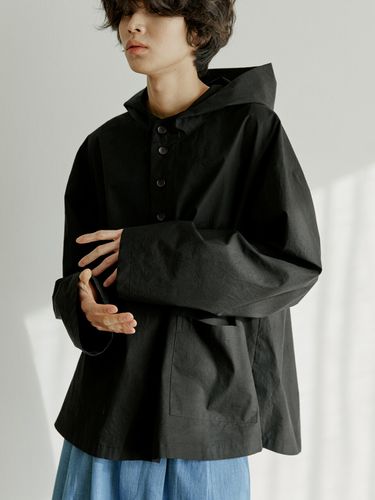 Unisex Cotton Hood Anorak _ Black - malen - Modalova