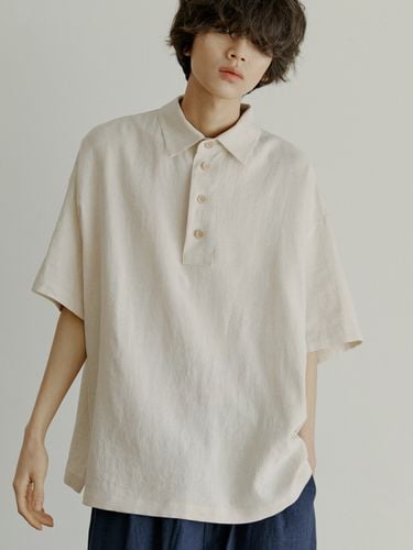 Unisex Half Henley Neck Shirt _ - malen - Modalova