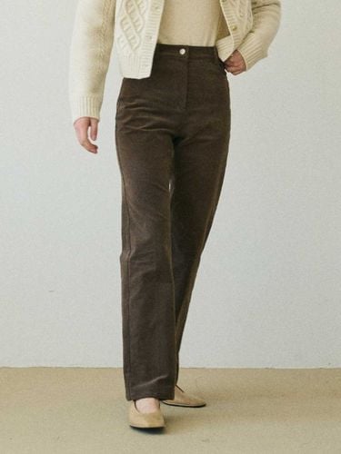 Corduroy Spandex Pants - Brown - Le abonne - Modalova