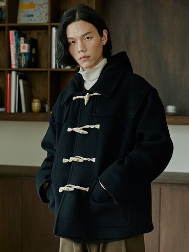 Unisex Half Duffle Coat _ Black - malen - Modalova