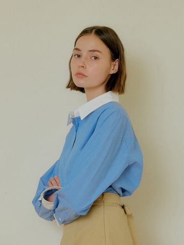 Stripe Color Shirt_Blue - YUPPE - Modalova