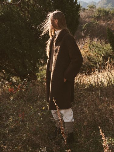 Faux Shearling Reversible Half Coat _Brown - NOTHING WRITTEN - Modalova