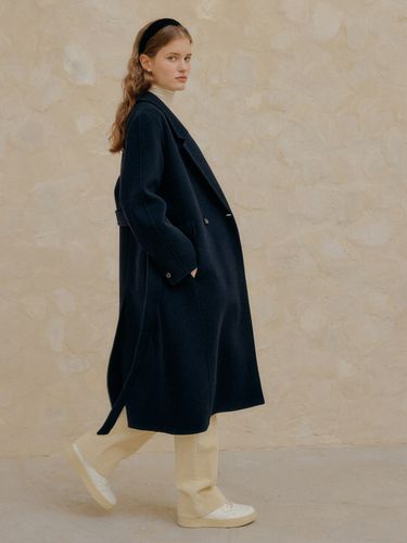 Double Handmade Coat - Navy - YUPPE - Modalova