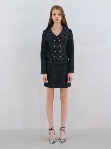 Minnie Wool Tweed Mini Skirt _Black - THE ASHLYNN - Modalova