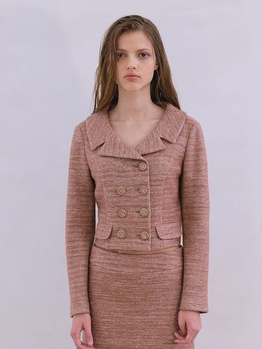 Jen Double Wool Tweed Jacket _Dusty Rose - THE ASHLYNN - Modalova