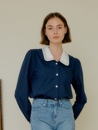 Color Stitch Shirt_Navy - YUPPE - Modalova