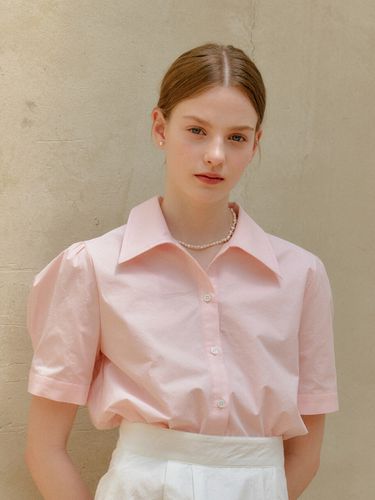 Cotton Shirring Shirt (Pink) - YUPPE - Modalova