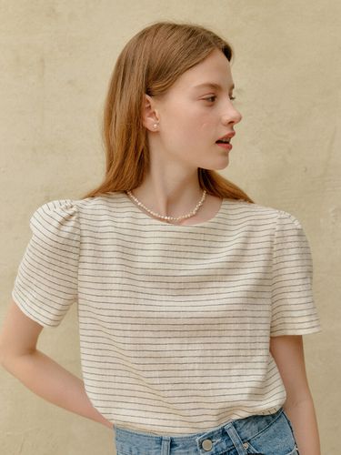 Linen Stripe Shirt (Beige) - YUPPE - Modalova