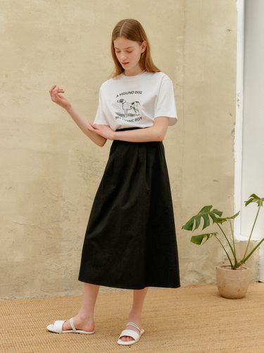 Cotton Long Skirt (Black) - YUPPE - Modalova