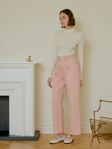 Tucked Cotton Pants_Pink - YUPPE - Modalova