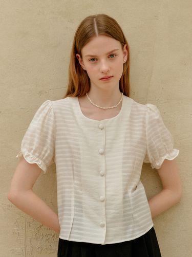 Frill Banding Shirt (White) - YUPPE - Modalova