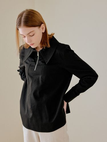 Zipper Pocket Shirt_Black - YUPPE - Modalova