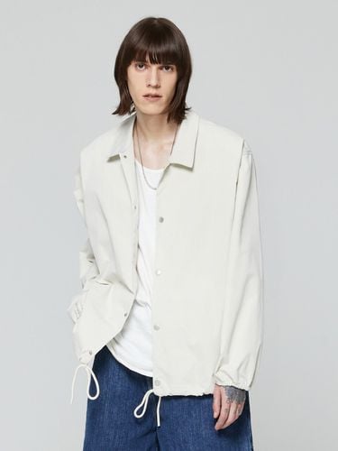 Logo-Print Cotton Jacket _ Cream - V2 - Modalova