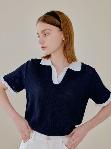 Collar Knit_Navy - YUPPE - Modalova