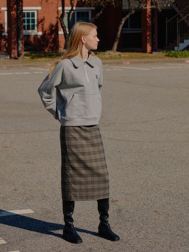 Car Check Skirt_Gray - YUPPE - Modalova