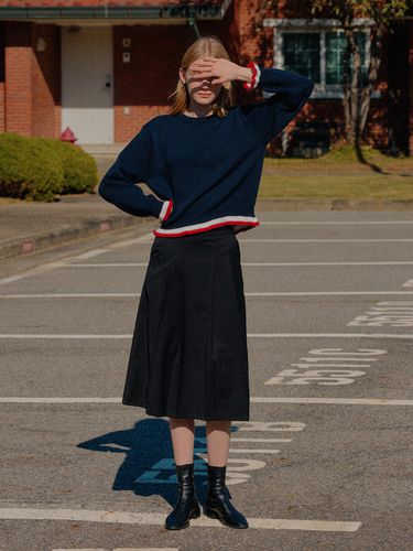 Tucked Wool Skirt_Black - YUPPE - Modalova