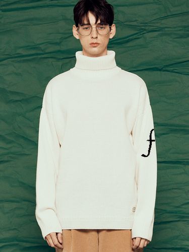 F Logo Wool Turtleneck Knit - FFEFF STUDIO - Modalova