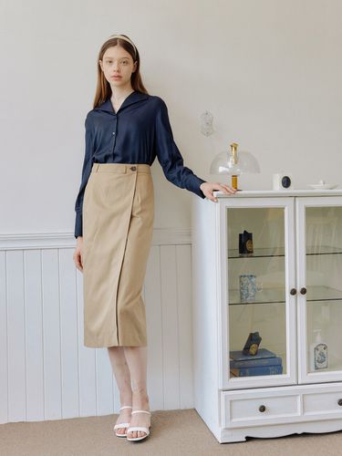 Cotton Wrap Skirt_Beige - YUPPE - Modalova