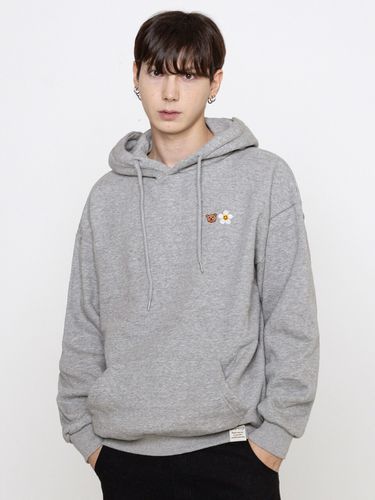 Small Flower And Bear Hoodie_Grey - GRAVER - Modalova