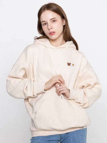 Small Flower And Bear Hoodie_Cream - GRAVER - Modalova