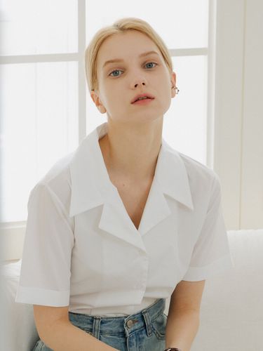 Cotton Roll Shirt (White) - YUPPE - Modalova