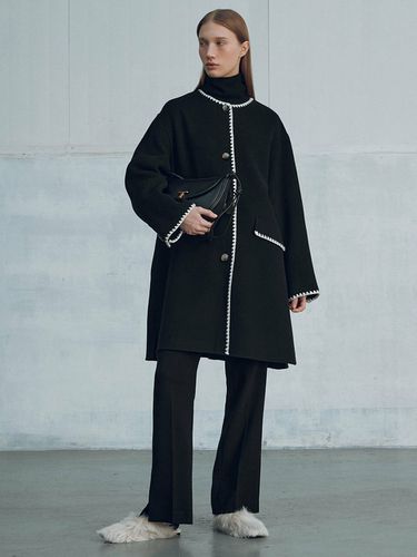 Cashmere Blend Handmade Coat With Muffler_Black - JOY GRYSON - Modalova