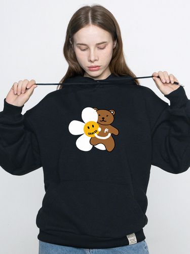 Big Flower Bear Smile Hoodie_Navy - GRAVER - Modalova