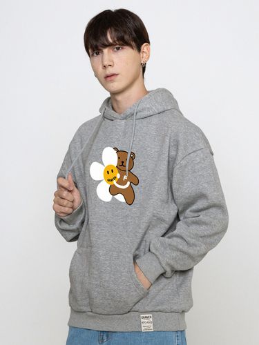 Big Flower Bear Smile Hoodie_Grey - GRAVER - Modalova