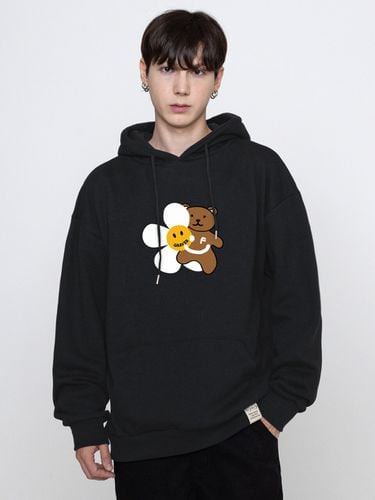 Big Flower Bear Smile Hoodie_Charcoal - GRAVER - Modalova