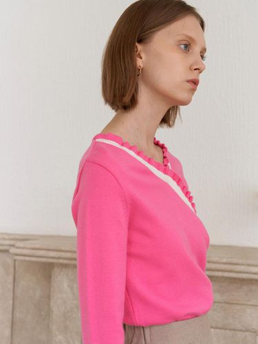 V SHIRRING KNIT_PINK - YUPPE - Modalova