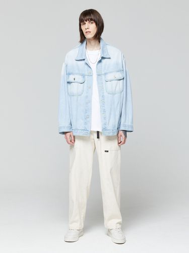 Oversized fit Washed Denim Jacket_Light Blue - V2 - Modalova