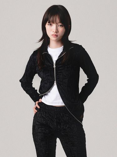 Velvet Wave Stitch Two-way Zip-up _ - PIECEMAKER - Modalova