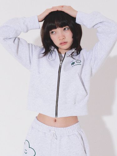 Daisy Cropped Zip-up Hoodie _ - PIECEMAKER - Modalova