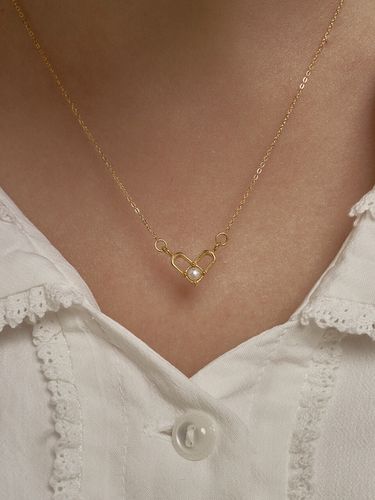 Minimal Heart Pearl Necklace - FLOWOOM - Modalova