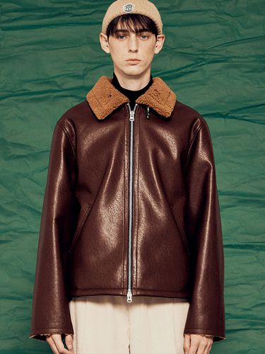 Leather Mustang Jacket _ Brown - FFEFF STUDIO - Modalova