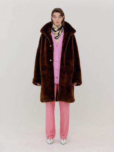 Vera Faux Fur Coat _ Brown - EENK - Modalova