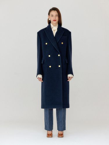 Velona Oversized Long Coat _ Navy - EENK - Modalova