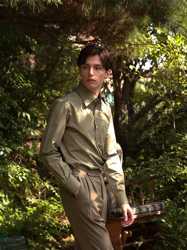 Gaberdine Cotton Shirts _ Olive - Bellief - Modalova