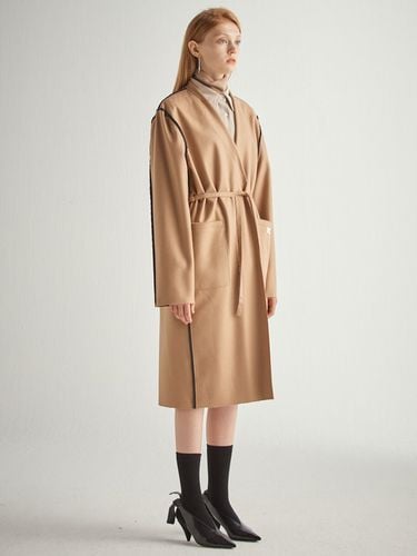 Reversible Wool Coat - Beige - HALEINE - Modalova