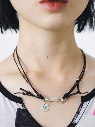 Leather Link Necklace [925 silver] - GRAYNOISE - Modalova