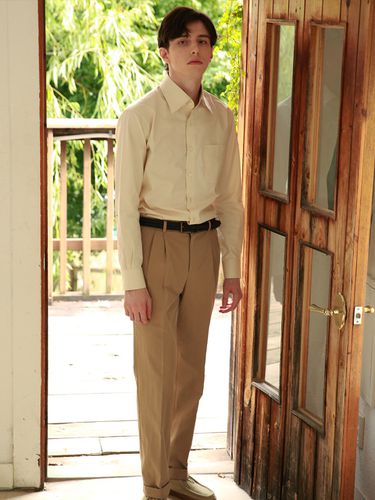 Gaberdine Cotton Shirts _ Cream - Bellief - Modalova