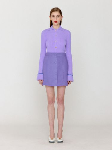 Vethy Buttoned Mini Skirt _ Violet - EENK - Modalova