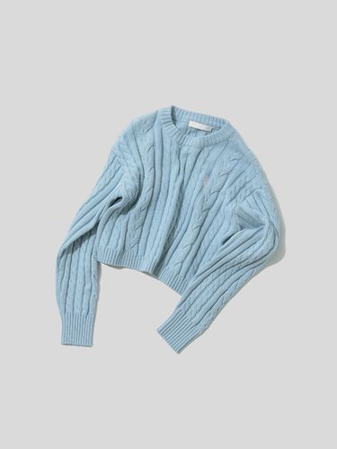 Cable Crop Knit_Light Blue - PLAC - Modalova