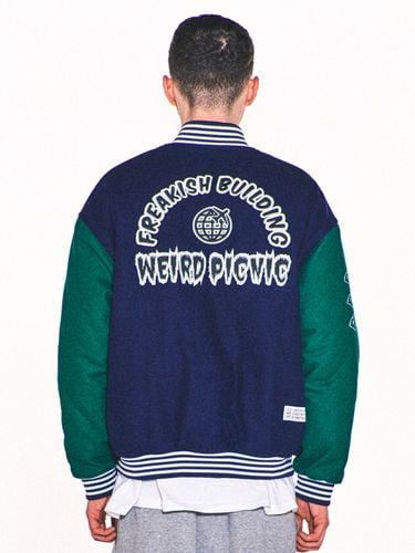 Weird Picnic Varsity Jacket _ Navy - FREAKISH BUILDING - Modalova