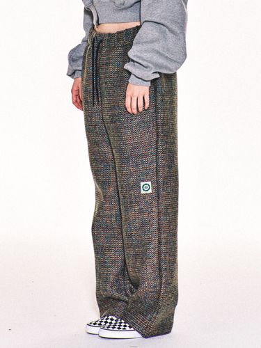 Avril Wide-Leg Tweed Pants _ Blue - FREAKISH BUILDING - Modalova