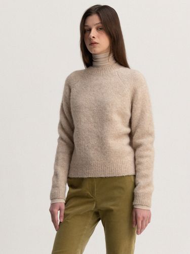 Alpaca Bnded Crewneck Sweater _ Beige - LE - Modalova