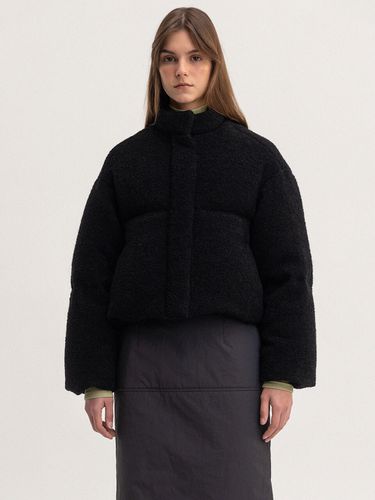 Wool Bouc Puffer Cropped Jacket _ Black - LE - Modalova